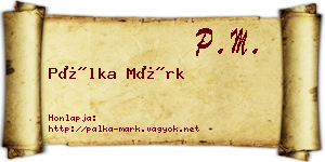 Pálka Márk névjegykártya